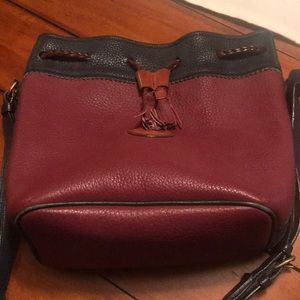 Dark red drawstring Vintage Dooney & Bourke bag